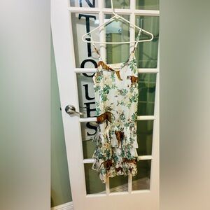 Eugenia Fernandez tiered animal print dress excellent condition size small